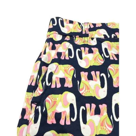Crown and Ivy Women's Navy Elephant Print Cotton Blend Shorts Size 4 NWT - Picture 2 of 5